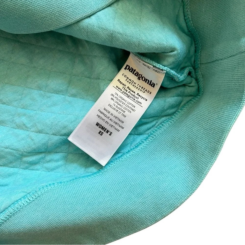 Patagonia Womens XS Organic Cotton Quilt Snap-T Pullover Light Blue‎ Jacket